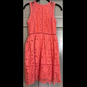 Coral Lace Dress NWOT